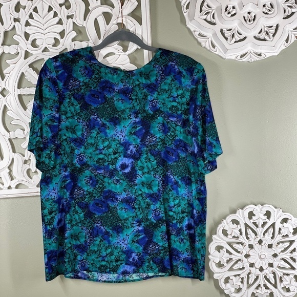 Vintage Norton McNaughton Floral Top Keyhole - Picture 1 of 5